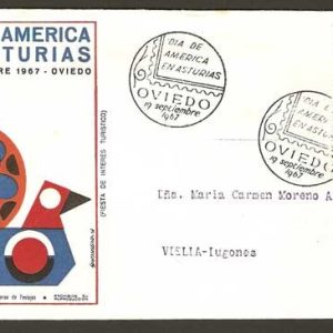 0050. Matasellos Día de América en Asturias (Oviedo – 19/09/67)