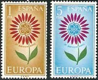 Sello 1613-14.Europa-CEPT.V Aniversario de la CEPT