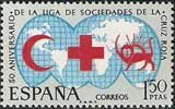 Sello 1925.L aniversario de la Liga de Sociedades Cruz Roja