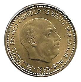 Moneda 001 peseta 1963 *66. SC