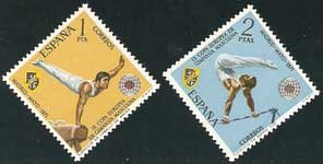 Sello 2034-35.IX Campto. europeo de gimnasia masculina