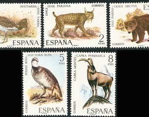 Sello 2036-40.Fauna Hispánica