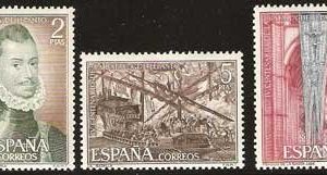 Sello 2055-57.IV Centenario de la  Batalla de Lepanto
