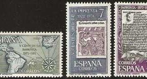 Sello 2164-66.V Centenario de la imprenta