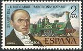 Sello 2173.125º Aniv. del Ferrocaril Barcelona-Mataró