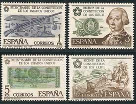 Sello 2322-25.Bicentenario de la independencia de Estados Unidos