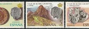 Sello 2493-95.Viaje de SS.MM. los Reyes a Hispanoamérica