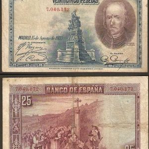 Billete Banco de España – Madrid 0025 pesetas 1928 RC SIN SERIE