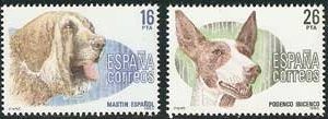Sello 2711-14.Perros de raza española