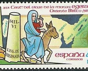 Sello 2773.XVI Cent. viaje de la monja Egeria al Oriente Bíblico