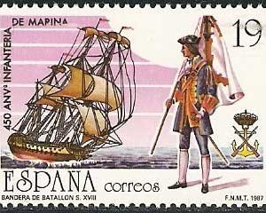 2885. Sello 450 Aniv. Creación del Cuerpo de Infantería Marina