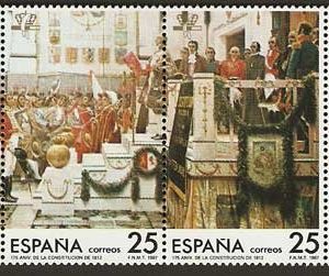 2887-90. Sello 175 Aniversario Constitución de 1812 «La Pepa»