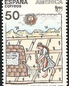 3035. Sello América-UPAE.Pueblos precolombinos