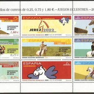 3898-04. Sello Campeonato del Mundo de Hípica