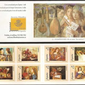 3925-32.Sello La música. Obras de Goyo Domínguez