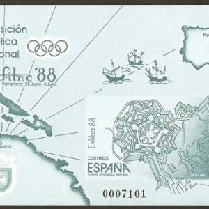 Prueba Lujo nº015A.EXPOSICIÓN FILATÉLICA NACIONAL EXFILNA’88