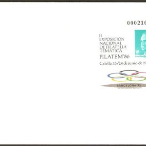 004. Sobre Entero Postal FILATEM’86.Calella