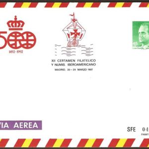 007. Sobre Entero Postal XII Certamen Iberoamericano.Madrid