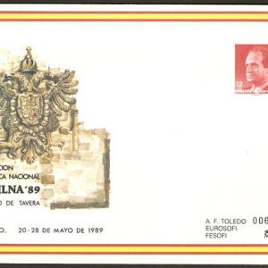 013. Sobre Entero Postal EXFILNA’89.Toledo
