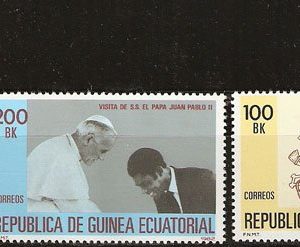 Sellos Guinea Ec. 032-34.Viaje de S.S. Juan Pablo II