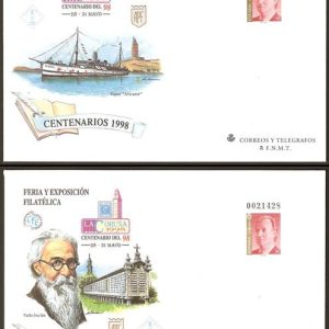 046-47. Sobre Entero Postal Centenarios del 98 (2 SOBRES)