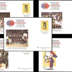 052. Sobre Entero Postal F.C.Barcelona (JUEGO 5 SOBRES)
