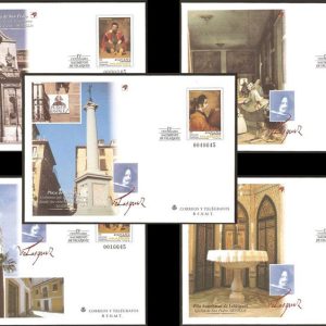 055-56. Sobre Entero Postal IV cent. Velázquez (5 SOBRES)