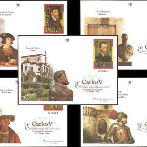 065-66. Sobre Entero Postal V Cent. Carlos V (5 SOBRES)
