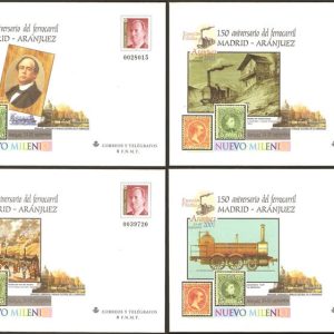 073. Sobre Entero Postal Ferrocarril Madrid-Aranjuez (4 SOBRES)