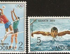 Serie sellos Andorra 077-78. XX Juegos Olímpicos Munich