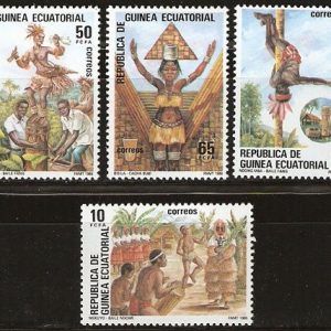Sellos Guinea Ec. 077-80.Folklore