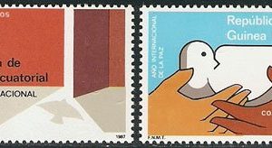 Sellos Guinea Ec. 092-93.Año Internacional de la Paz