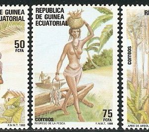 Sellos Guinea Ec. 104-06.Día Internacional del Trabajo