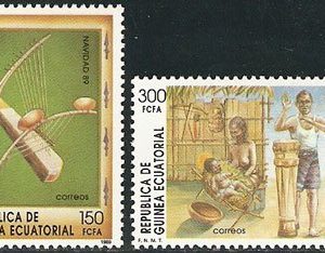 Sellos Guinea Ec. 118-19.Navidad 1989