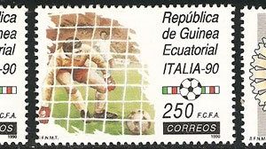 Sellos Guinea Ec. 123-25.Mundial Fútbol Italia 90