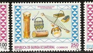 Sellos Guinea Ec. 126-28.Instrumentos musicales