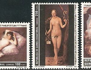 Sellos Guinea Ec. 136-38.Grandes Maestros de la Pintura