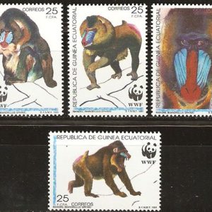 Sellos Guinea Ec. 139-42.Fondo mundial protección Naturaleza
