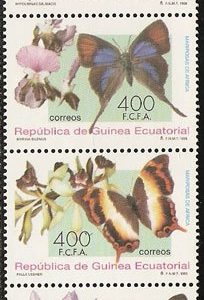 Sellos Guinea Ec. 199-02. Mariposas y orquídeas África