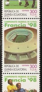 Sellos Guinea Ec. 241-43.Mundial de Fútbol Francia 98
