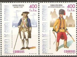 Sellos Guinea Ec. 248-51.Uniformes militares