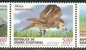 Sellos Guinea Ec. 284-86.Fauna prehistórica