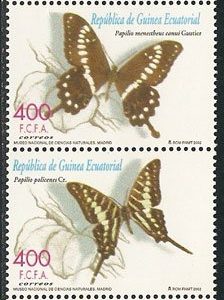 Sellos Guinea Ec. 296-99.Fauna (Mariposas)