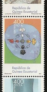 Sellos Guinea Ec. 315-17.Efemérides 2001