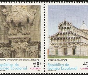Sellos Guinea Ec. 349-52.Arquitectura del románico