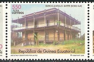 Sellos Guinea Ec. 357-59.Artistas y escritores por la Paz