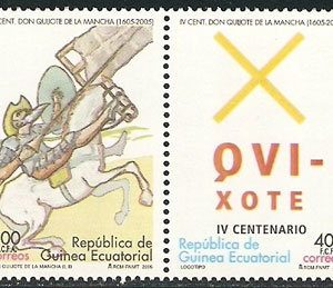Sellos Guinea Ec. 364-67.IV Cent. publicación Don Quijote