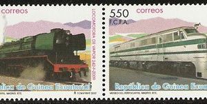 Sellos Guinea Ec. 388-91.Trenes 2007