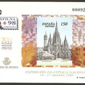 Prueba Lujo nº066.EXP. FILATÉLICA NACIONAL -EXFILNA’98