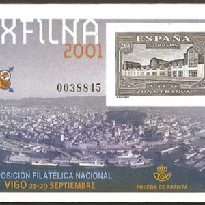 Prueba Lujo nº075.EXP. FILATÉLICA NACIONAL -EXFILNA’2001